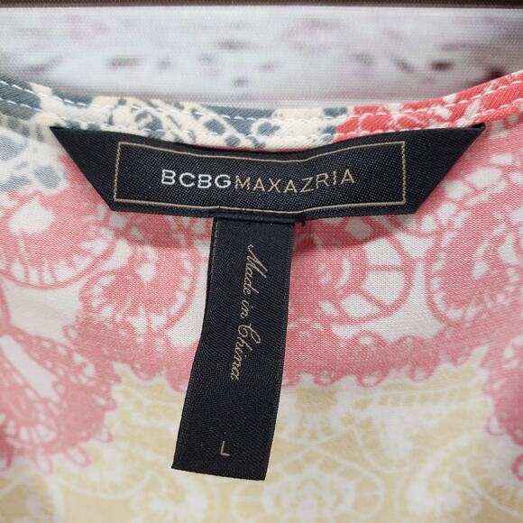 BCBGMAXAZRIA Women's Tereza Surplice Neck Faux Wrap Dress Size Large - Picture 8 of 14